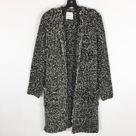 Zara Sweaters - Zara Knit Cardigan Sweater Small Black White Open